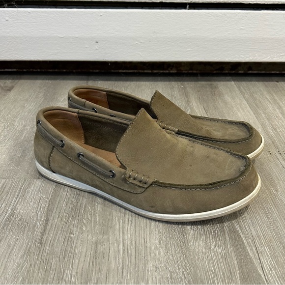 Clarks Men's Morven Sun Nubuck Slip-On Tan Ivory Beige Suede Loafers Size 8.5 - Picture 3 of 6